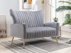 Altrobene Velvet Accent Chair Modern Wingback Comfy Chair Tufted Reading Armchair With Gold Legs For Living Room/Bedroom, Light Pink -Safavieh Furniture 51i08Mb2MTL. AC