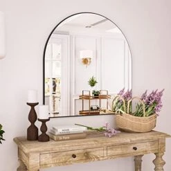 HARRITPURE 24" X 36" Arch Mirror Bathroom Wall Mounted Mirrors Black Vanity Mirror With Metal Frame For Bedroom Living Room Entryway -Safavieh Furniture 51i53aKW2HL. AC