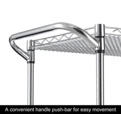 Finnhomy 3 Tier Heavy Duty Commercial Grade Utility Cart, Wire Rolling Cart With Handle Bar, Steel Service Cart With Wheels, Utility Shelf Plant Display Shelf Food Storage Trolley, NSF Listed -Safavieh Furniture 51iR9Fe13GL