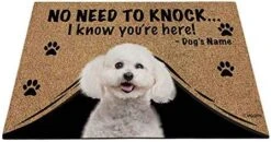 BAGEYOU Personalized Dog's Name Doormat With My Love Dog Beagle Welcome Floor Mat No Need To Knock I Know You're Here 23.6" X 15.7" -Safavieh Furniture 51iqSlyS jL. AC