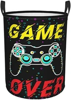 Gbuzozie 62l Round Laundry Hamper Game Joystick Storage Basket Waterproof Coating Organizer Bin For Nursery Clothes Toys -Safavieh Furniture 51itXCsHg L. AC 1