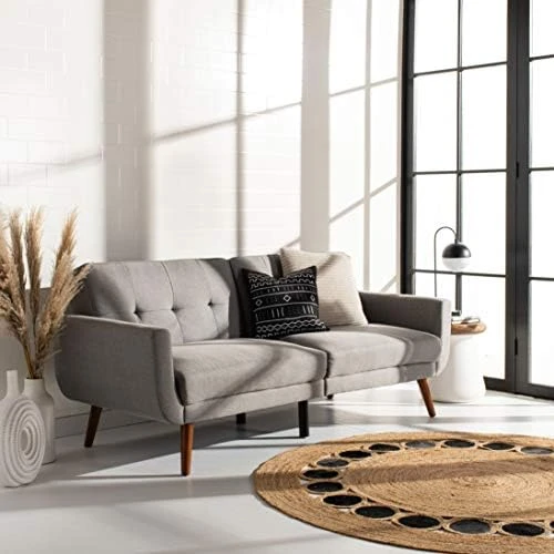 Safavieh Home Bushwick Modern Grey And Brown Foldable Futon Sofa Bed 8 Safavieh Home Bushwick Modern Grey And Brown Foldable Futon Sofa Bed - Image 8