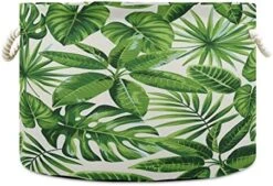 ALAZA Tropical Palm Tree Jungle Leaf Green Large Storage Laundry Basket With Handles For Blanket Towels Nursery Hamper Bin 20" X 20" X 14" -Safavieh Furniture 51iw9aD6AZL. AC