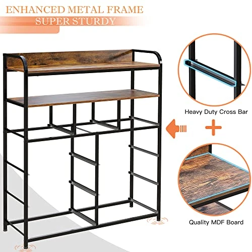 Enhomee Dresser For Bedroom, Chest Of Drawers For Bedroom,Tall Dresser With 9 Drawer Dresser,Fabric Dresser For Closet With Wood Top For Nursery,Living Room,Entryway,2 Shelves,Metal Frame,Rustic Brown 5 Enhomee Dresser For Bedroom, Chest Of Drawers For Bedroom,Tall Dresser With 9 Drawer Dresser,Fabric Dresser For Closet With Wood Top For Nursery,Living Room,Entryway,2 Shelves,Metal Frame,Rustic Brown - Image 5