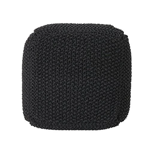 Christopher Knight Home Joyce Knitted Cotton Square Pouf, Dark Grey 7 Christopher Knight Home Joyce Knitted Cotton Square Pouf, Dark Grey - Image 7