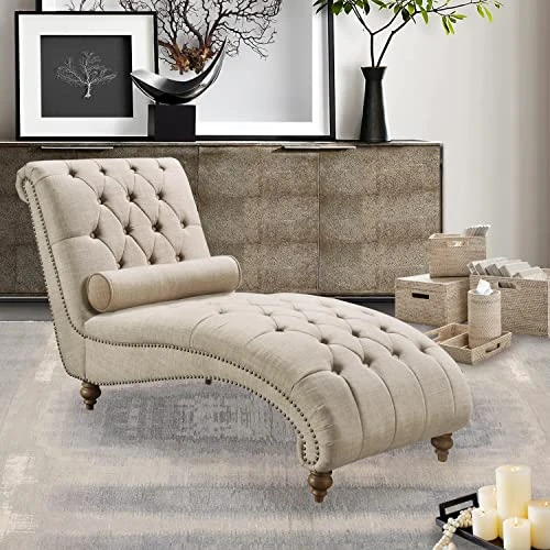 Rosevera Leavitt Living Room Chairs With Padded Seat Sleeper Comfy For Bedrooms Lounge Chaise, Standard, Pearl Beige 1 Rosevera Leavitt Living Room Chairs With Padded Seat Sleeper Comfy For Bedrooms Lounge Chaise, Standard, Pearl Beige