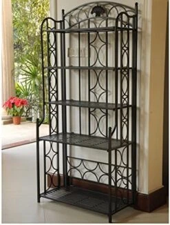 International Caravan 5-Tier Iron Indoor/Outdoor Bakers Rack, Pewter 11 International Caravan 5-Tier Iron Indoor/Outdoor Bakers Rack, Pewter -Safavieh Furniture 51kdxoLBccL. AC