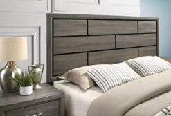 Stout Panel King Size Bedroom Set With Bed, Dresser, Mirror, 2 Night Stands, Chest, Grey -Safavieh Furniture 51kri7qxTqL