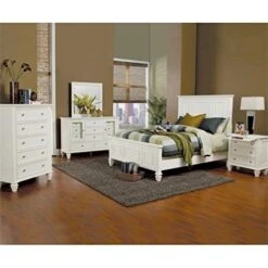 BOWERY HILL 3-Drawer Coastal Wood Nightstand In White/Silver -Safavieh Furniture 51kz1tlFziL