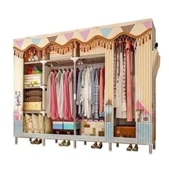 HMGGDD Cloth Wardrobe For Clothes Fabric Folding Portable Closet Storage Cabinet Bedroom Home Furniture