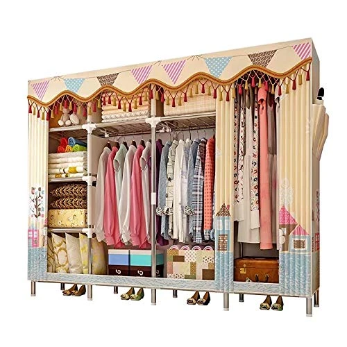 HMGGDD Cloth Wardrobe For Clothes Fabric Folding Portable Closet Storage Cabinet Bedroom Home Furniture 1 HMGGDD Cloth Wardrobe For Clothes Fabric Folding Portable Closet Storage Cabinet Bedroom Home Furniture