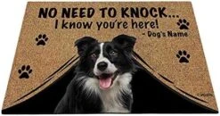 BAGEYOU Personalized Dog's Name Doormat With My Love Dog Beagle Welcome Floor Mat No Need To Knock I Know You're Here 23.6" X 15.7" -Safavieh Furniture 51lD31MCXNL. AC