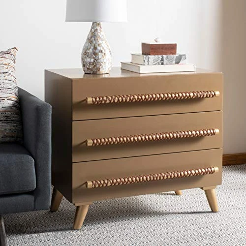 Safavieh Home Raquel Modern Taupe And Gold And Brown 3-drawer Chest 1 Safavieh Home Raquel Modern Taupe And Gold And Brown 3-drawer Chest