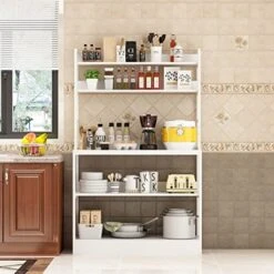 AIEGLE Large Kitchen Baker's Rack With Hutch, 5-Tier Freestanding Kitchen Storage Utility Shelf, Industrial Microwave Oven Stand Organizer Rack, White (39.4" W X 15.7" D X 63" H) 15 AIEGLE Large Kitchen Baker's Rack With Hutch, 5-Tier Freestanding Kitchen Storage Utility Shelf, Industrial Microwave Oven Stand Organizer Rack, White (39.4" W X 15.7" D X 63" H) -Safavieh Furniture 51lJ9fX6lyL