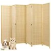 Bamboo Room Dividers And Folding Privacy Screens, 6 Panel Room Divider For Room Separation, Room Partitions And Dividers For Dressing Room Bedroom Office 5.6 Ft. Natural