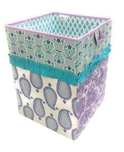Bacati - Paisley Kids Storage (Collapsible Hamper 14 X 14 X 19 Inches, Lilac/Purple/Aqua) 18 Bacati - Paisley Kids Storage (Collapsible Hamper 14 X 14 X 19 Inches, Lilac/Purple/Aqua) -Safavieh Furniture 51la8UVOdiL