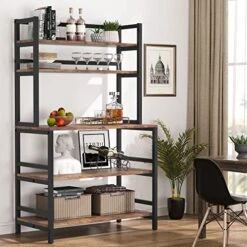 Tribesigns Kitchen Bakers Rack With Storage And Hutch, 5-Tier Kitchen Microwave Cart Stand Rack, Free Standing Industrial Kitchen Utility Storage Shelf (Rustic Brown) 9 Tribesigns Kitchen Bakers Rack With Storage And Hutch, 5-Tier Kitchen Microwave Cart Stand Rack, Free Standing Industrial Kitchen Utility Storage Shelf (Rustic Brown) -Safavieh Furniture 51ldCV0fO0L