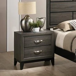 Stout Panel King Size Bedroom Set With Bed, Dresser, Mirror, 2 Night Stands, Chest, Grey -Safavieh Furniture 51lu2Ap3ucL