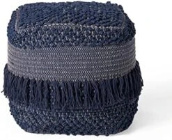 Christopher Knight Home Madrid Pouf, Navy Blue -Safavieh Furniture 51ludc6T9DL. AC