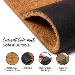 Christian Welcome Mat, Reminding You That You're So Loved. 100% Natural 18 By 30 Raw Coco Coir Mat, Ethically Sourced. -Safavieh Furniture 51lw53KokoL