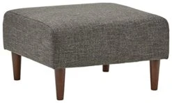 Amazon Brand – Rivet Ava Mid-Century Modern Upholstered Ottoman, 25.6"W X 15.7"H, Dark Grey