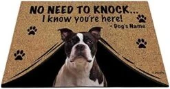 BAGEYOU Personalized Dog's Name Doormat With My Love Dog Beagle Welcome Floor Mat No Need To Knock I Know You're Here 23.6" X 15.7" -Safavieh Furniture 51m fuTiRYL. AC