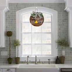 MatureGirl Seasonal Welcome Sign With Interchangeable Front Door Porch Pendant Rainbow Decorations Ball (W, One Size) -Safavieh Furniture 51m1aIMxY4S