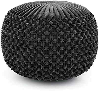 SIMPLIHOME Margo Round Pouf, Footstool, Upholstered In Multi Color Hand Braided Jute, For The Living Room, Bedroom And Kids Room, Boho, , 15 SIMPLIHOME Margo Round Pouf, Footstool, Upholstered In Multi Color Hand Braided Jute, For The Living Room, Bedroom And Kids Room, Boho, , - Image 15