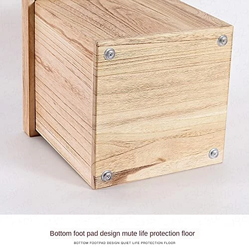 CDYD All Solid Wood Storage Stool Retro Nostalgic Low Pouf Chinese Style Shoe Changing Living Room Door Decorative Furniture (Color : Light) 4 CDYD All Solid Wood Storage Stool Retro Nostalgic Low Pouf Chinese Style Shoe Changing Living Room Door Decorative Furniture (Color : Light) - Image 4