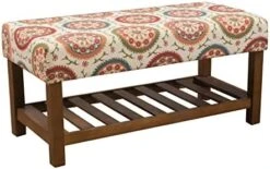 Homepop Home Decor | Upholstered Entryway Bench | Entryway Bench With Wood Shelf | Decorative Home Furniture (Orange Suzani) 11 Homepop Home Decor | Upholstered Entryway Bench | Entryway Bench With Wood Shelf | Decorative Home Furniture (Orange Suzani) -Safavieh Furniture 51mBLbvYlqL. AC