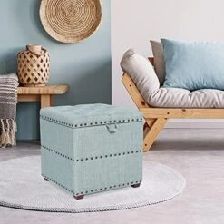 Edeco Modern Nailhead Storage Ottoman With Tray Top Square Script Ottoman Space-Saving Coffee Table, Grey 13 Edeco Modern Nailhead Storage Ottoman With Tray Top Square Script Ottoman Space-Saving Coffee Table, Grey -Safavieh Furniture 51mHQJHSJlS. AC
