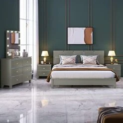 Champagne Silver 3 Pieces Bedroom Furniture Set Size, Dresser, Night Stand, Easy Assemble, Queen Bed+2 NightstandS 21 Champagne Silver 3 Pieces Bedroom Furniture Set Size, Dresser, Night Stand, Easy Assemble, Queen Bed+2 NightstandS -Safavieh Furniture 51mJELJ3tfL. AC 3