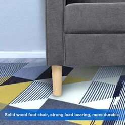 STHOUYN Mid Century Modern Upholstered Fabric Accent Chair With Arms Set Of 2 Armchair Comfy Reading Chair For Living Room Studio Office Couch, Single Sofa Set Bedroom Grey -Safavieh Furniture 51mPhWfoGhL