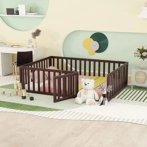 DEINPPA Twin Size Velvet Fabric Upholstered Tufted Headboard And Footboard, Kids House Bed Frame With Roof Design, For Kids Boys Girls-Gray 10 DEINPPA Twin Size Velvet Fabric Upholstered Tufted Headboard And Footboard, Kids House Bed Frame With Roof Design, For Kids Boys Girls-Gray - Image 10