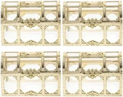 Toyvian Treasure Pirate Treasure Chest, 4pcs Plastic Pirate Treasure Chest Box Vintage Jewelry Storage Gold Plastic Chests Pirate Play Set For Boys And Girls Kids Treasure Box Prizes -Safavieh Furniture 51mhXxfxltL. AC