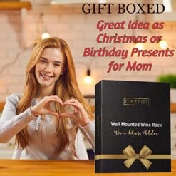 Bezrat Wall Mounted Wine Rack - 4 Wine Glasses Included - Wine Glasses & Bottle Gifts For Mom It's Moms Turn To Wine, Are Funny Mom Gifts, Make Great Birthday Gifts For Mom -Safavieh Furniture 51ml4pnlvfL