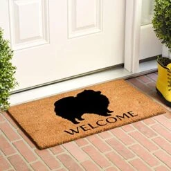 Calloway Mills AZ105672436 Pomeranian Doormat, 24" X 36", Natural/Black