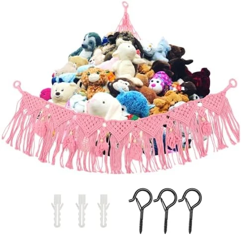 Morxy Stuffed Animal Net Or Hammock - Bohemian Style Toy Hammock For Stuffed Animals - Strong Hand Woven Stuffed Animal Hammock - Easy To Install Toy Net Hammock For Stuffed Animals (Green) 8 Morxy Stuffed Animal Net Or Hammock - Bohemian Style Toy Hammock For Stuffed Animals - Strong Hand Woven Stuffed Animal Hammock - Easy To Install Toy Net Hammock For Stuffed Animals (Green) - Image 8