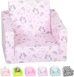 Delsit Toddler Chair & Kids Sofa - European Made Children's 2 In 1 Flip Open Foam Single Sofa, Toddler Fold Out Chair, Kids Couch, Comfy Flip Out Lounge (Gray With Stars) -Safavieh Furniture 51nQiTNj6fL. AC