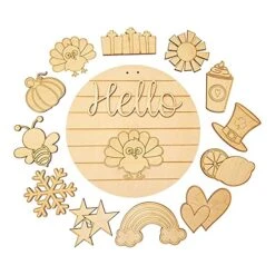 MatureGirl Sign Pendant DIY Seasonal Door With Interchangeable Front Welcome Porch Home Decor Ball String (Multicolor, One Size) -Safavieh Furniture 51nf22l0bVS