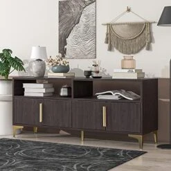 Bellemave Buffet Cabinet With 4 Rattan Doors Large Freestanding Sideboard Storage Cabinet Entryway Console Table For Living Room, Kitchen Dining Room, Entryway, White -Safavieh Furniture 51nlPpcy6TL. AC