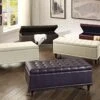Homelegance Lift Top Storage Bench With Tufted Accents, Beige Fabric