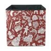 Dremagia Red Christmas Theme Toy Chest Box Open Large Fabric Storage Bin Basket For Gift, 13 X 13 Inch