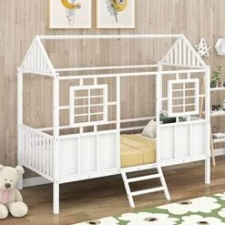 MERITLINE House Bed Twin Kids Bed Metal Frame, Low Loft Bed Twin Platform Bed With Roof, No Box Spring Needed, For Girls Boys - Black 13 MERITLINE House Bed Twin Kids Bed Metal Frame, Low Loft Bed Twin Platform Bed With Roof, No Box Spring Needed, For Girls Boys - Black -Safavieh Furniture 51o0jOVeKsL. AC