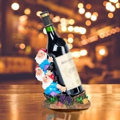 Starsoul Gnomes Single Wine Bottle Holder Funny Wine Rack Resin Wine Holder Stand Holiday Party Decor For Home Kitchen Bar Countertop Tabletop Best Gift For Wine Lovers -Safavieh Furniture 51oNjySpduL