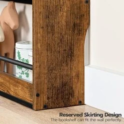 HOOBRO Kids Bookshelf, 4 Tiers Children’s Bookcase Rack, Toy Storage Bookshelf, 23.6"L X 5.9"W X 46.5"H, Save Space, Sturdy Bookshelf For Kids, For Nursery, Bedroom, Rustic Brown And Black BF128SJ01 -Safavieh Furniture 51oTroSMhqL