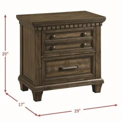 Picket House Furnishings Johnny 2-Drawer Nightstand With USB Transitional/Smokey Walnut/29/62 -Safavieh Furniture 51obznKDKYL