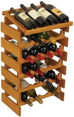Wooden Mallet 24 Bottle Dakota Display Top Wine Rack, Medium Oak -Safavieh Furniture 51ozD6UxKfL. AC