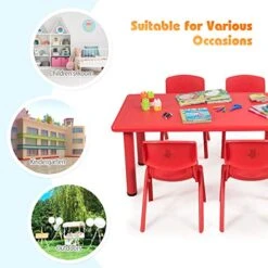 Costzon Plastic Stackable School Chairs, 6 Pack, Kids Learning Chairs With 11 Inch Seat Height, Carrying Handle, Waterproof Children Chairs For Playrooms, Schools, Daycares And Home (6 Pack, Red) -Safavieh Furniture 51p1MPE3uAL