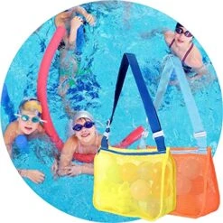 Children's Meshs Beach Breathable Sea Shell Bags Adjustable Carrying Straps Mesh Bag Toy Storage Bag Travel Size Toiletries Containers Bulk -Safavieh Furniture 51pEGxJMx4L